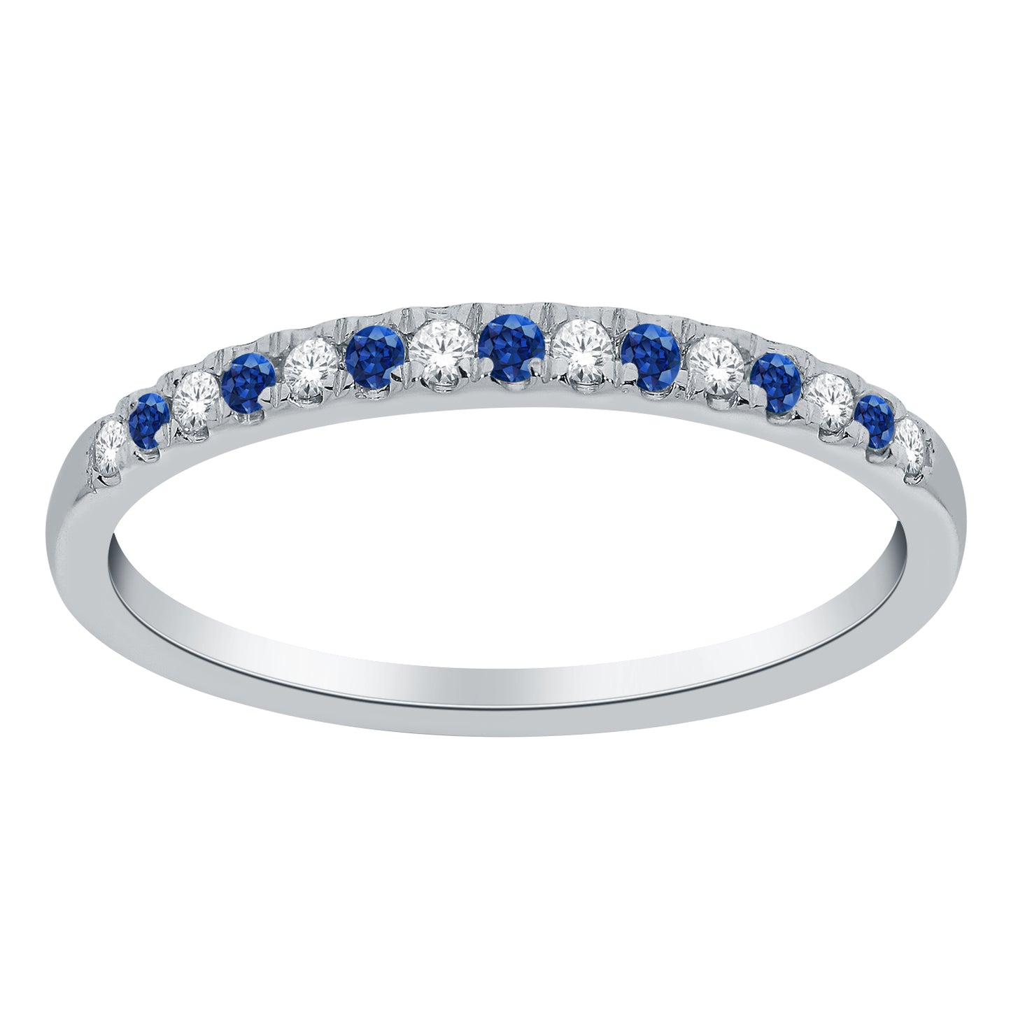 9ct White Gold Sapphire And Diamond Eternity Ring