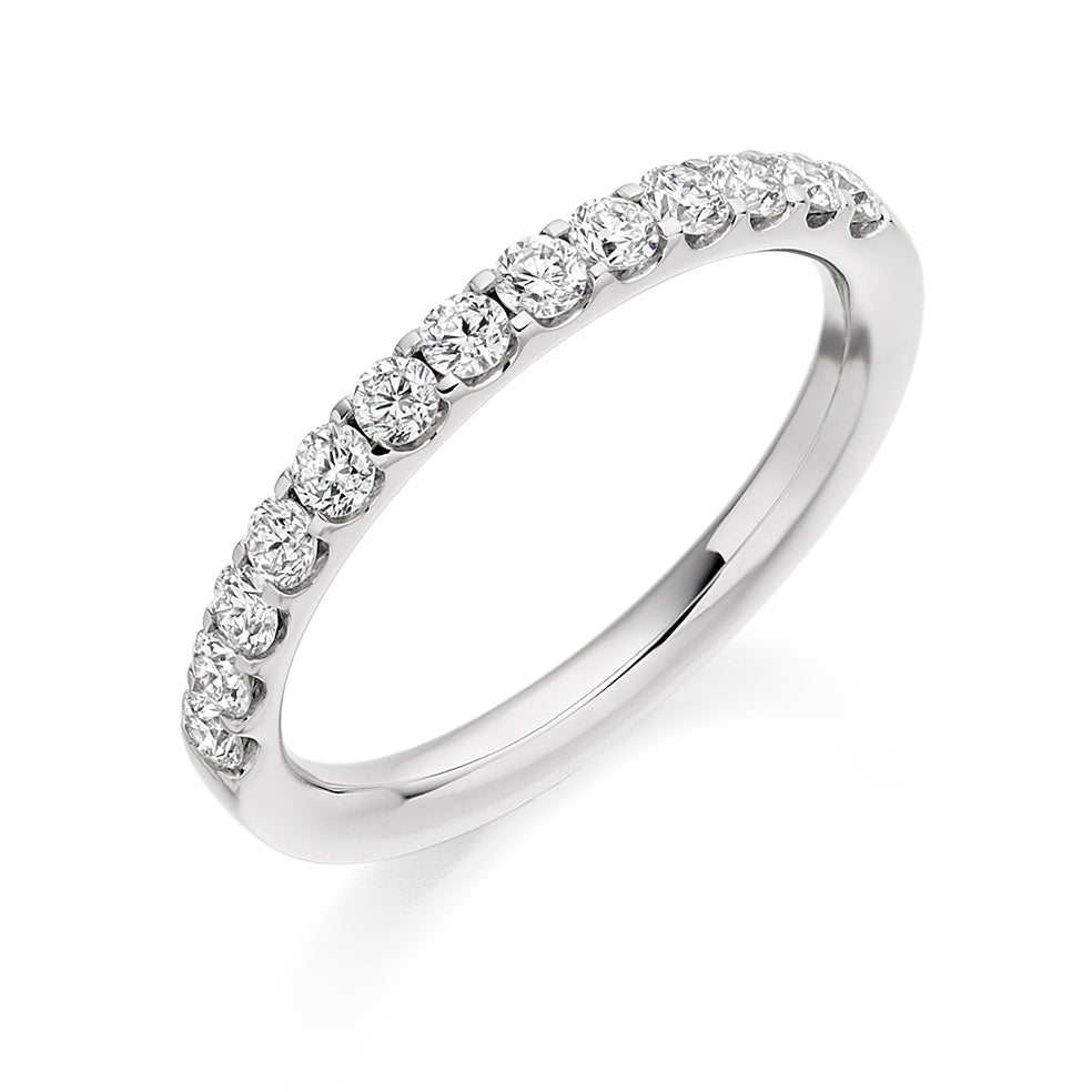 9ct White Gold Eternity 13 Stone Claw Set Diamond Ring .50ct