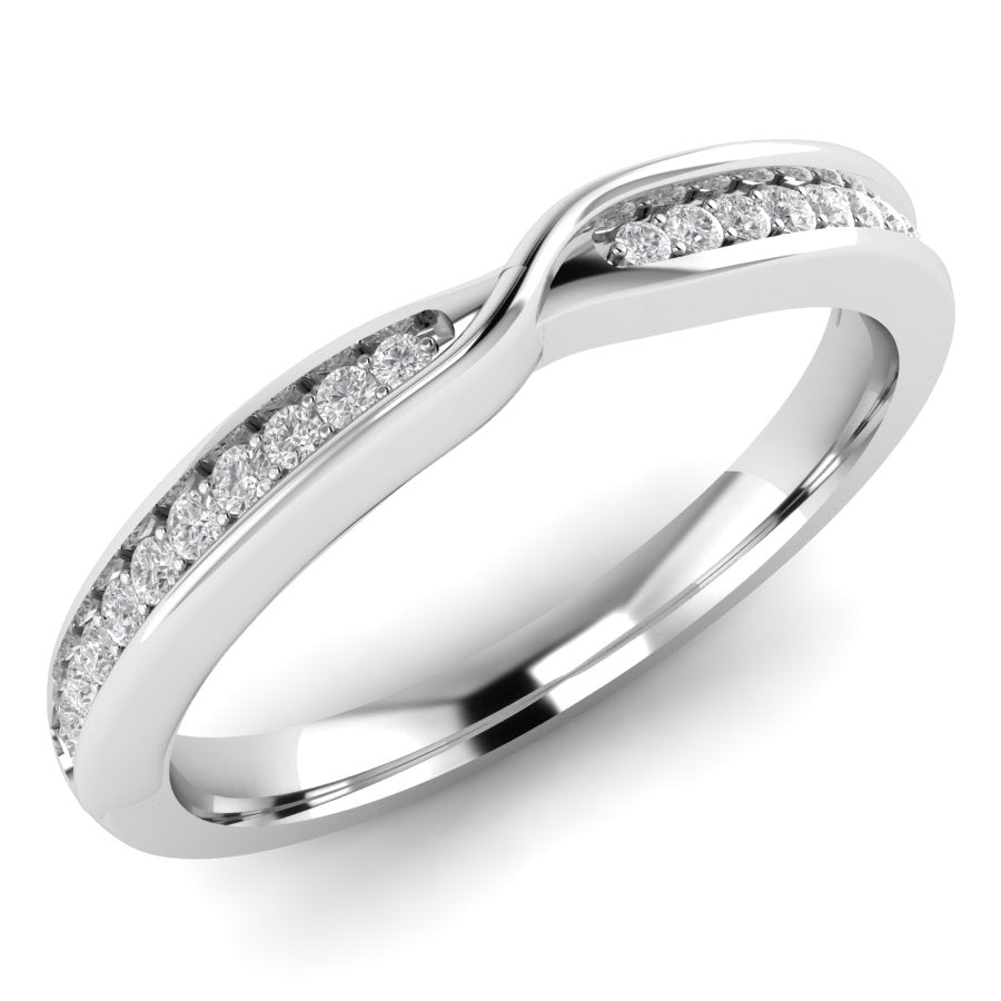 9ct White Gold Eternity Knot Pave Set .11ct Diamond Ring