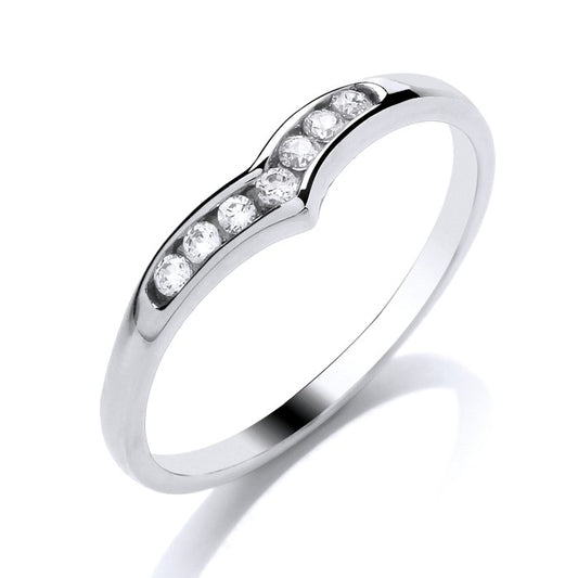 9ct White Gold Wishbone Eternity Diamond Ring .11ct