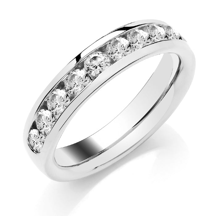 9ct White Gold Channel Set Diamond Eternity Ring .30ct