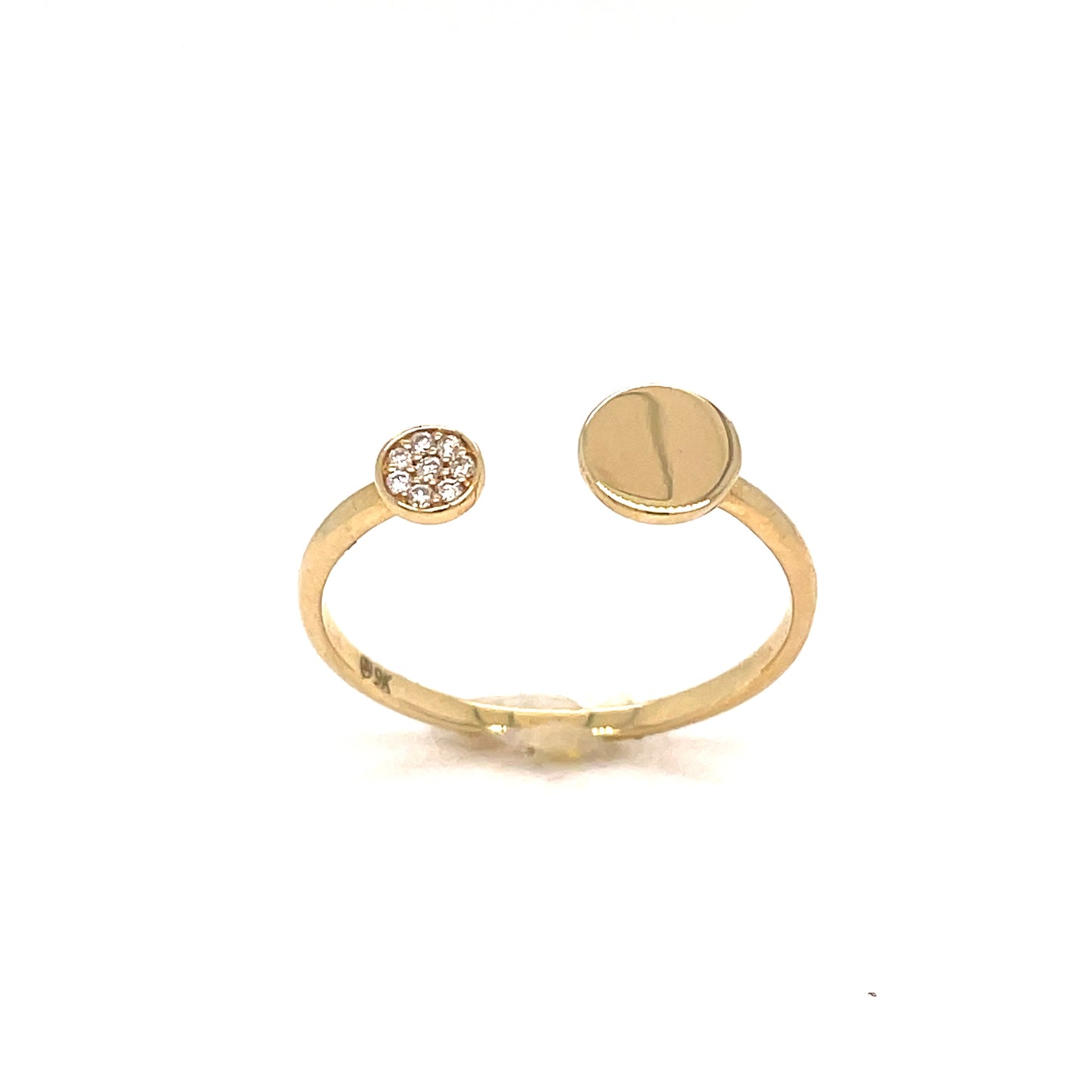 9ct Open Round Pave Diamond Ring .04ct