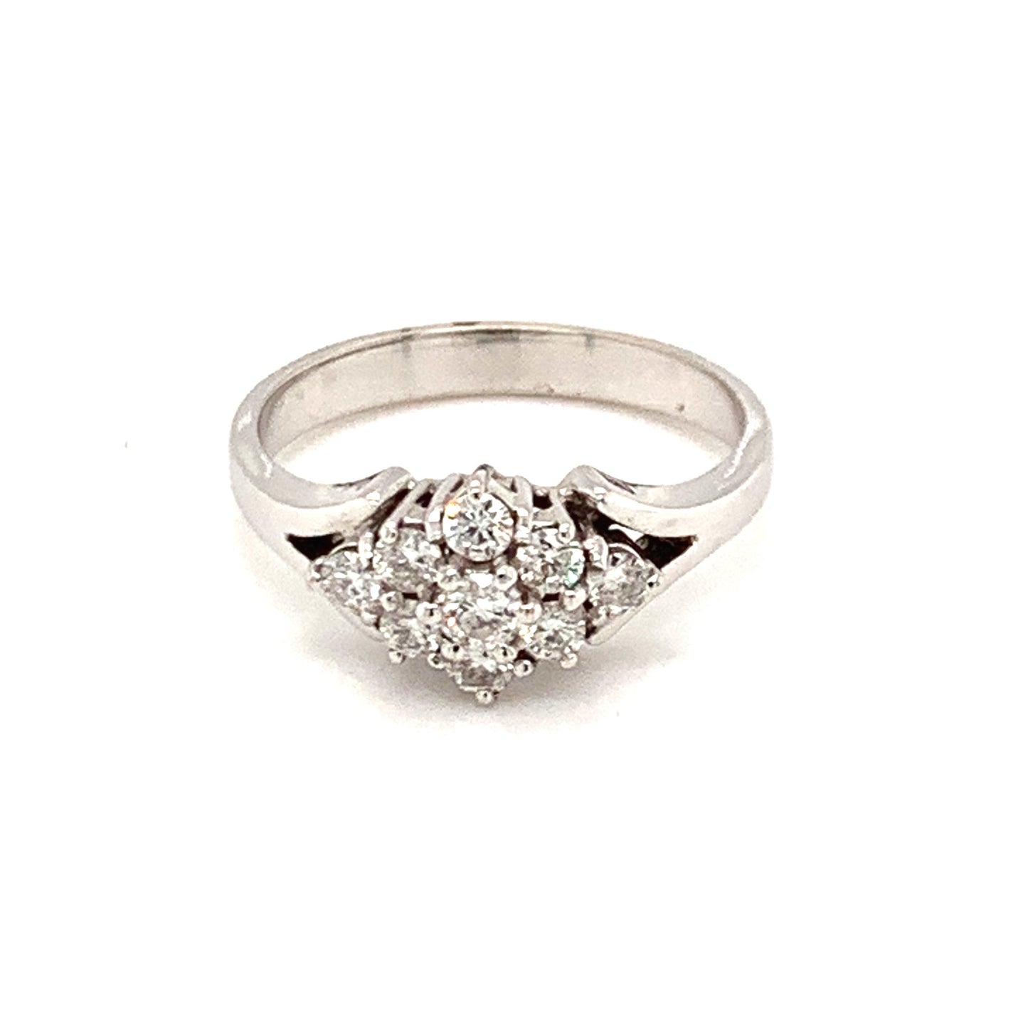 18ct White Gold Cluster .50ct Diamond Ring