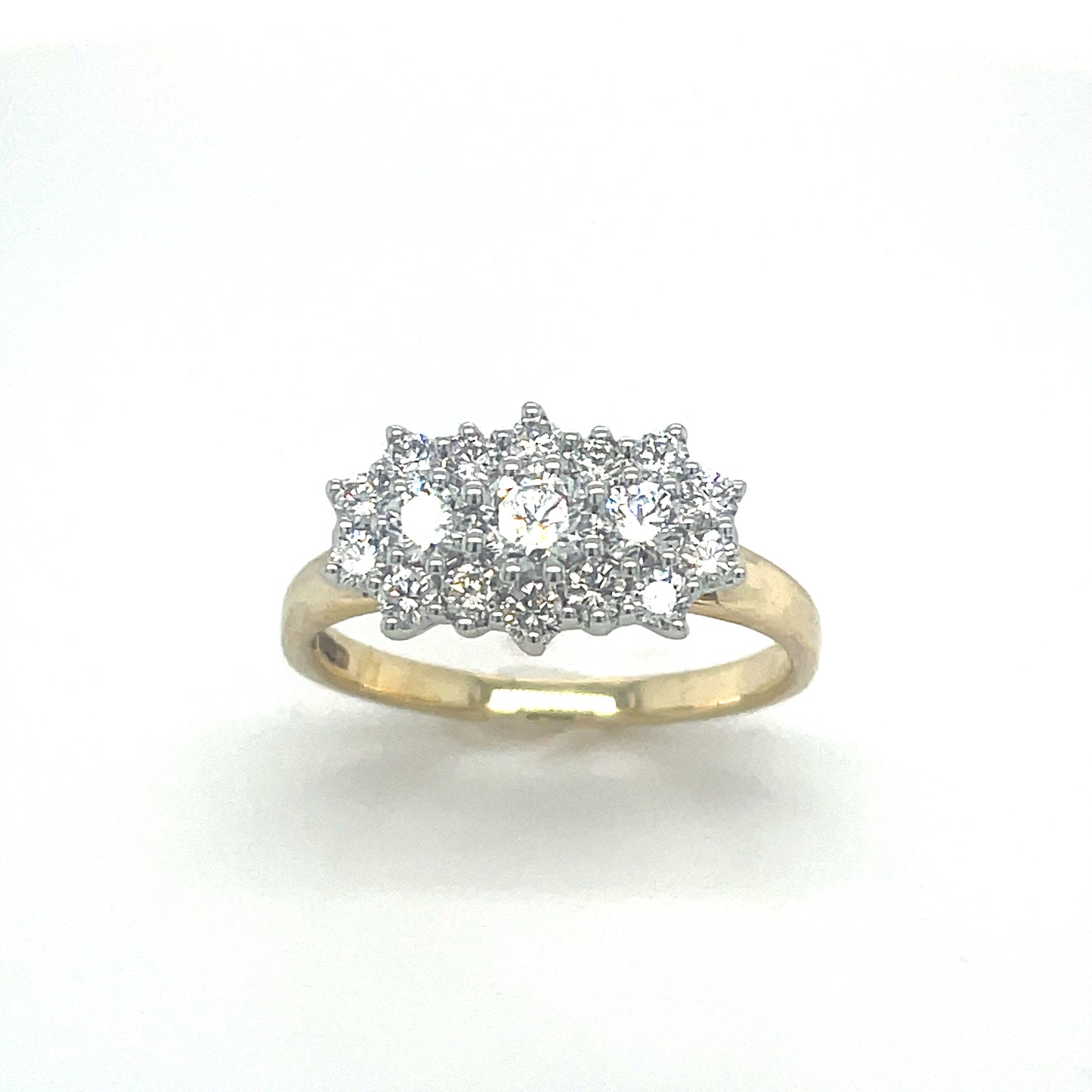 9ct Long Cluster 1.00ct Diamond Ring