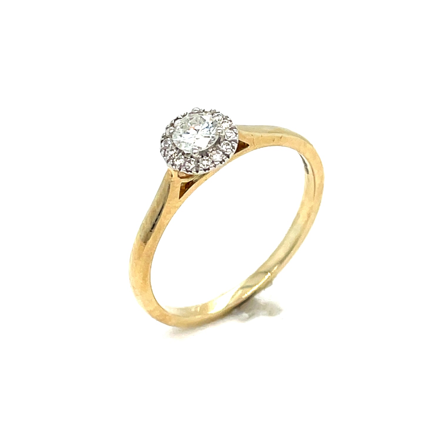 9ct Round Solitaire Cluster Diamond Ring .30 Ct