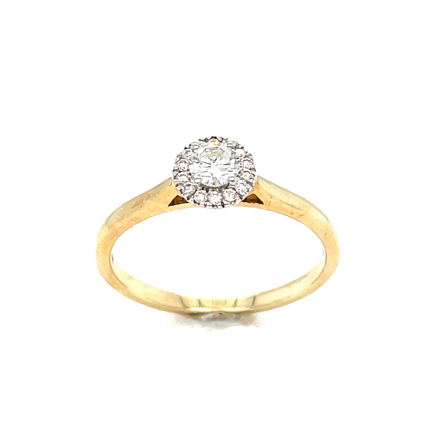 9ct Round Solitaire Cluster Diamond Ring .30 Ct