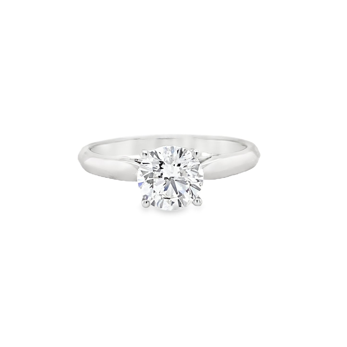 Platinum Round Brilliant Cultured Diamond Ring 1.00 Ct