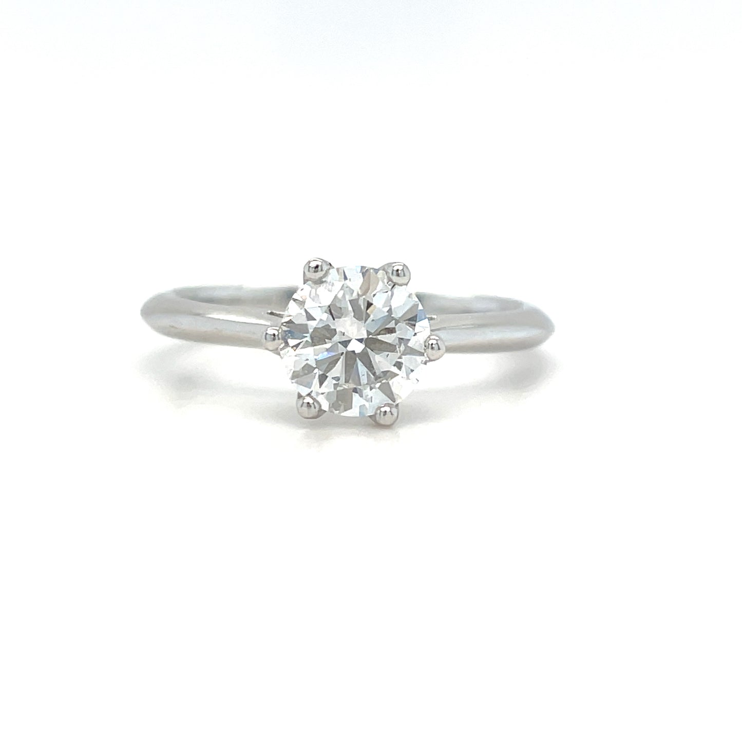 Platinum 6 Claw Round Solitaire Cultured Diamond Ring 1.00ct