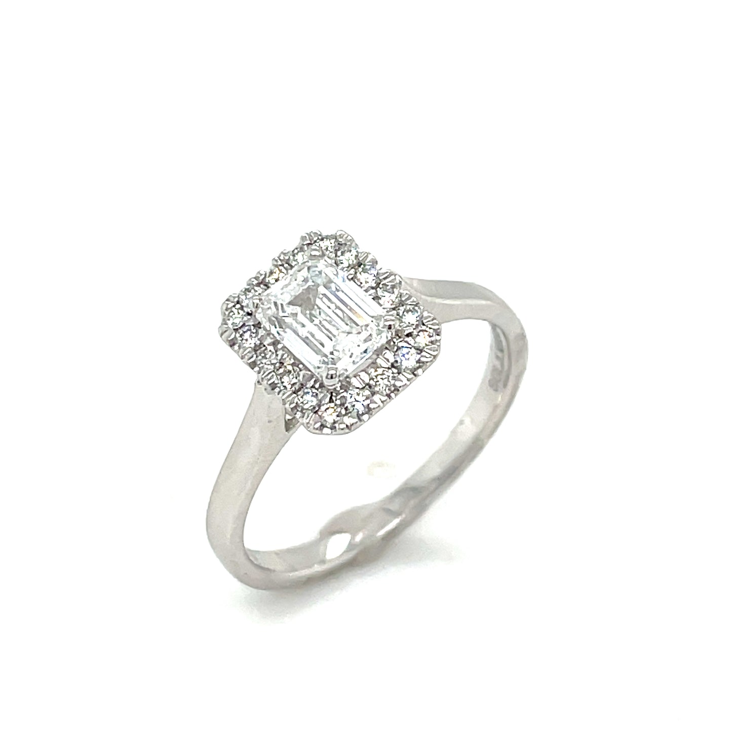 9ct Ring White Gold Lab Grown Halo Cultured Diamond Ring