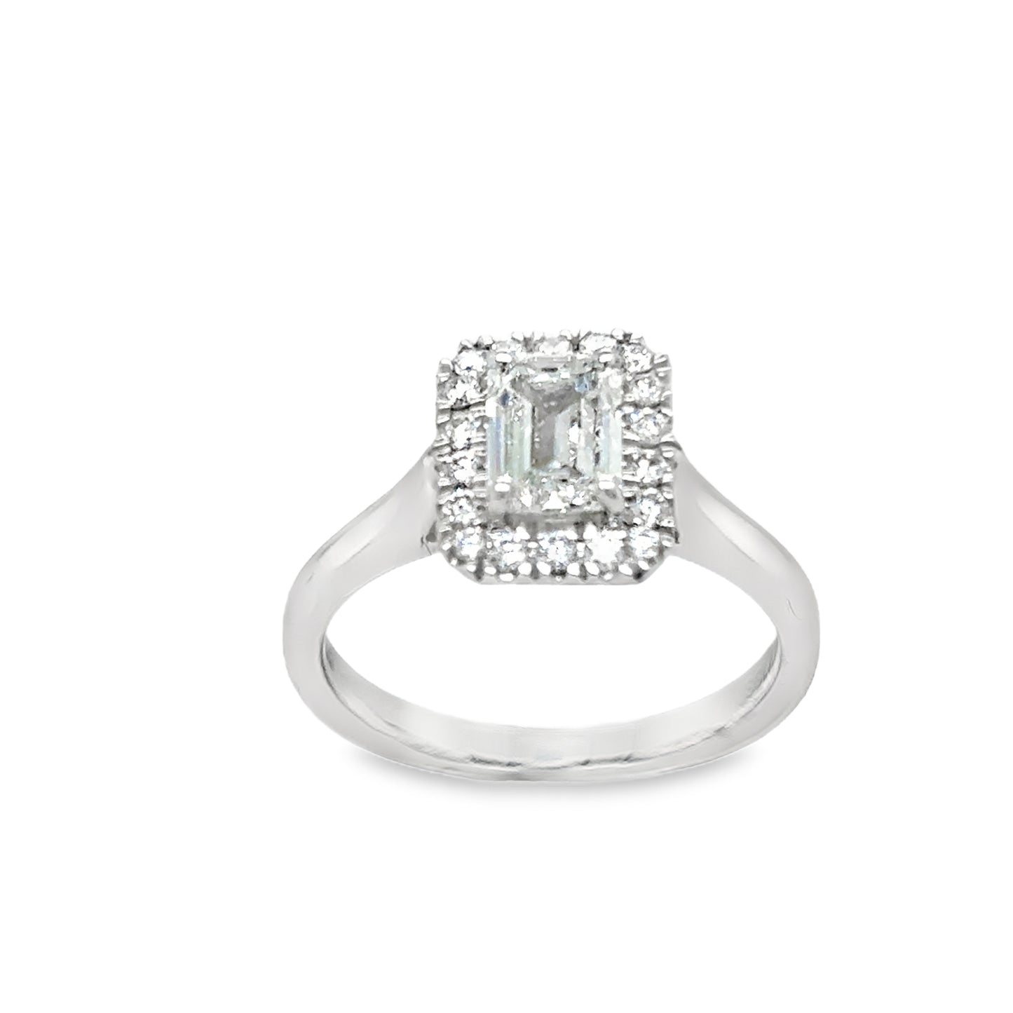 9ct Ring White Gold Lab Grown Halo Cultured Diamond Ring