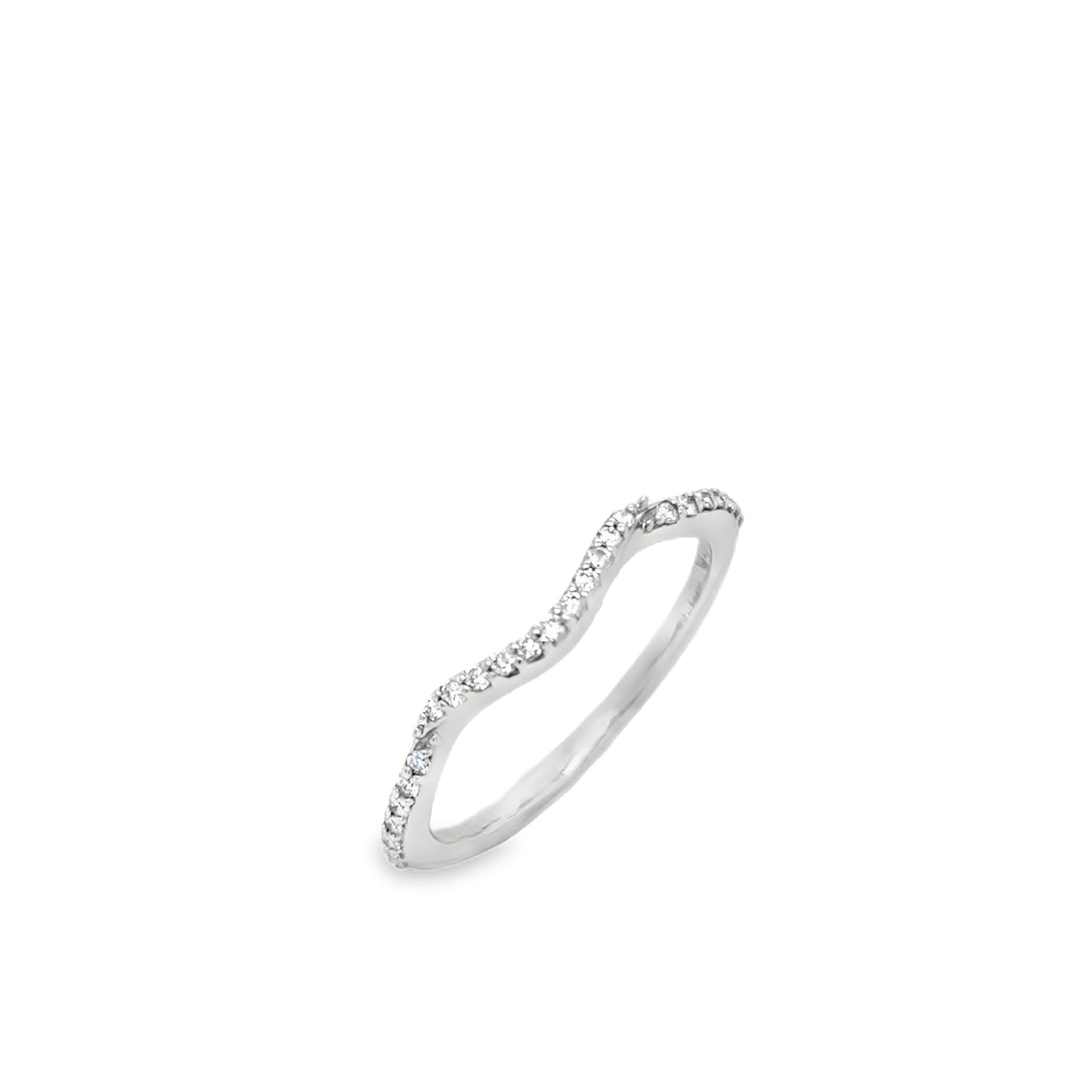 Platinum Shaped Eternity Cultured Diamond Ring .15ct