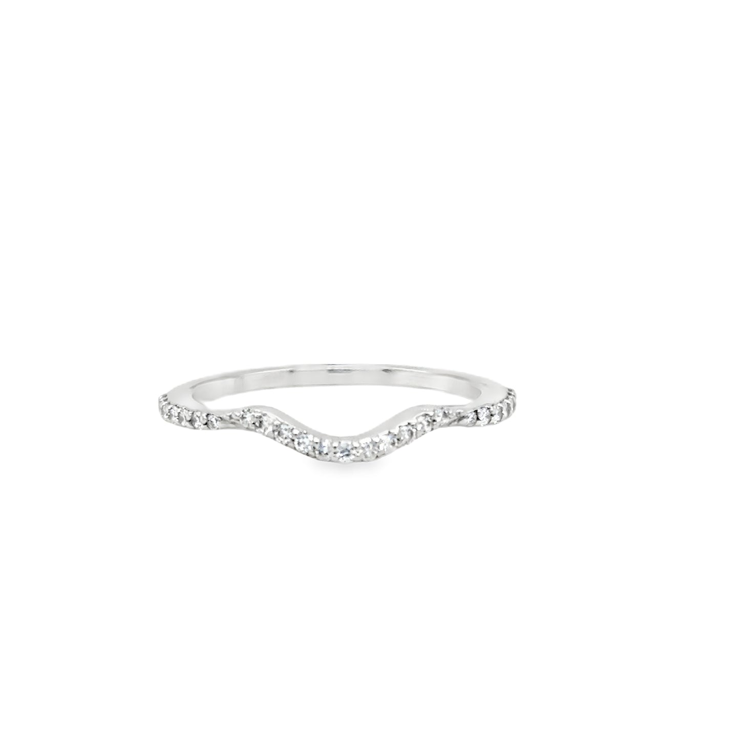 Platinum Shaped Eternity Cultured Diamond Ring .15ct