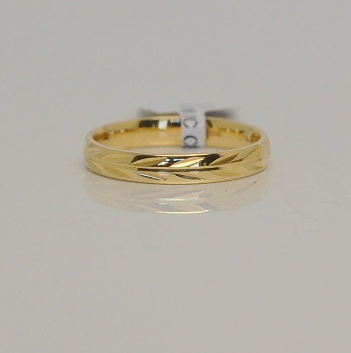 18ct Gold Diamond Cut 3mm Wedding Band