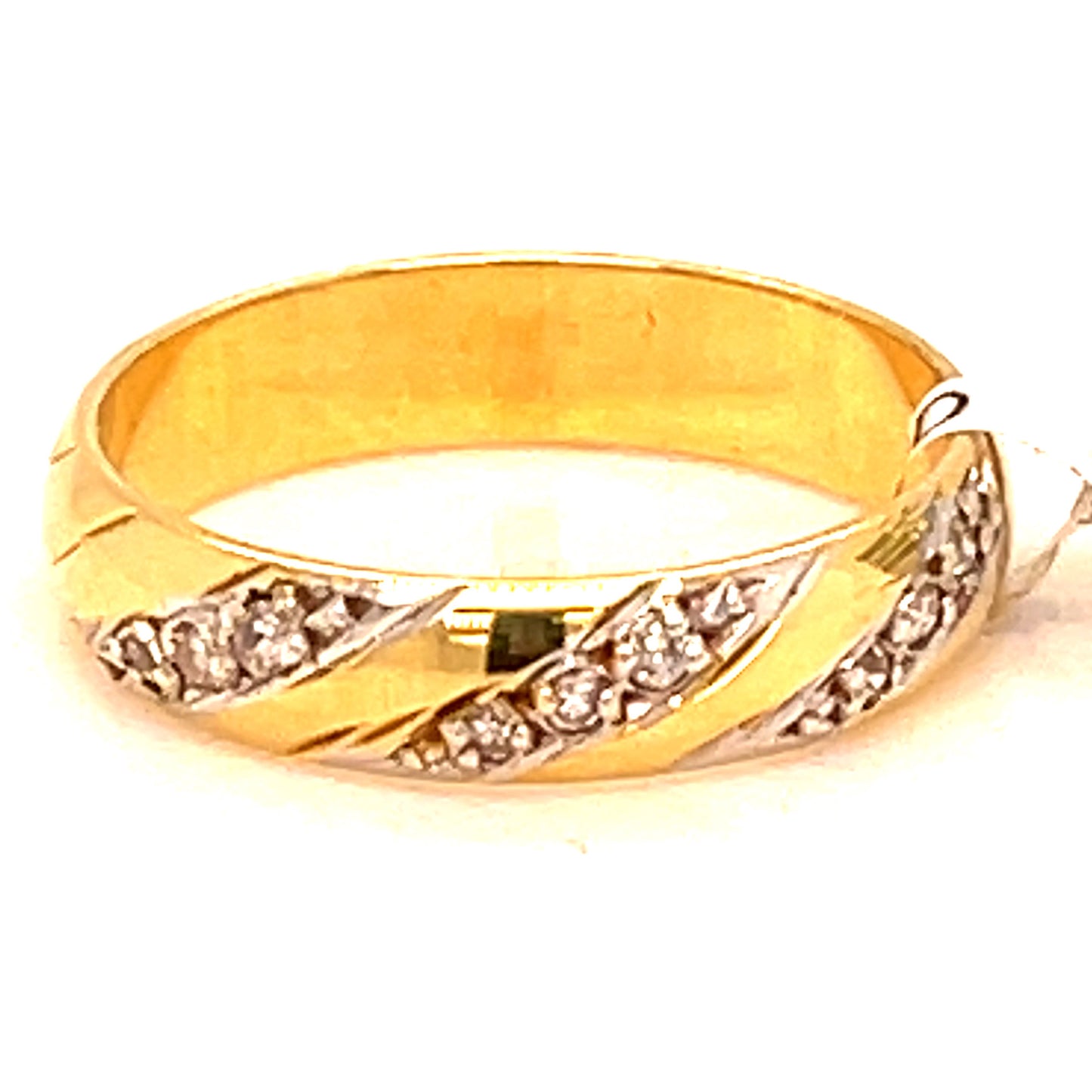 9ct Yellow Gold 4mm Diamond Band