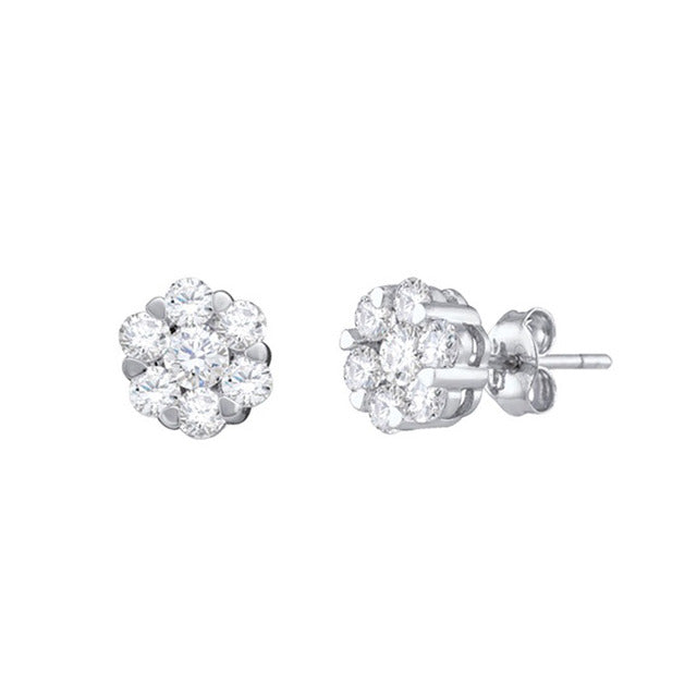 9ct White Gold Diamond Earrings .15ct
