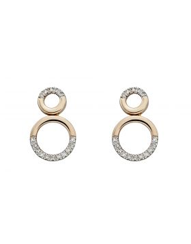 9ct Diamond Double Circle Earrings