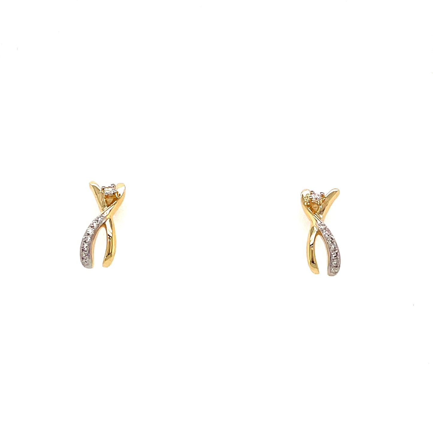 9ct Crossover Diamond Earring.04 Ct