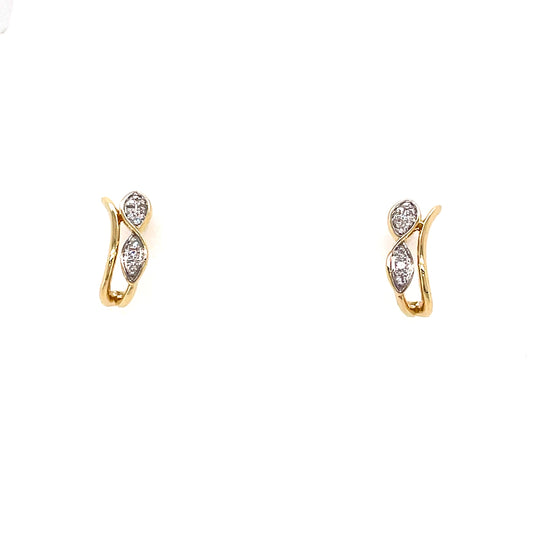 9ct Open Leaf Diamond Earring .06 Ct