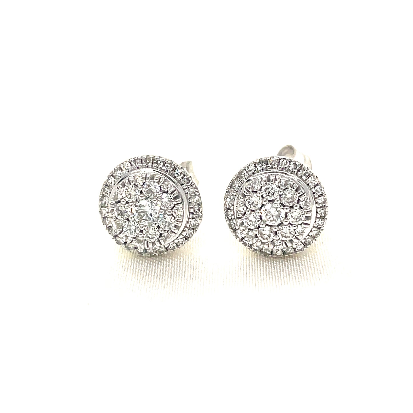 9ct White Gold Cluster Diamond Stud Earring .33ct