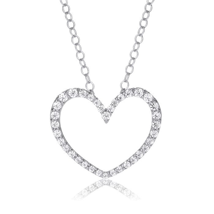 9ct White Gold Diamond Heart.20ct Pendant