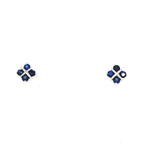 9ct White Gols Sapphire Square Tension Set Earrings