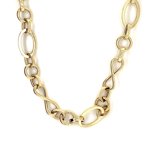 9ct Infinity And Oval Link Necklet