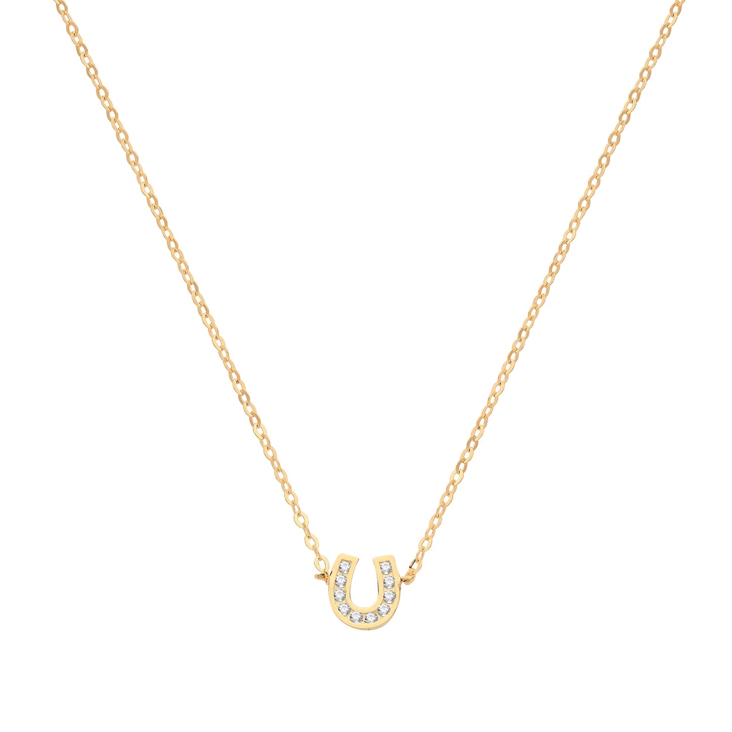 9ct Cubic Zirconia Horse Shoe Necklet