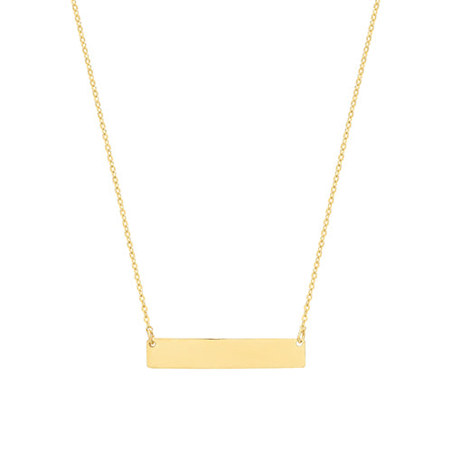 9ct Plain Bar Necklet