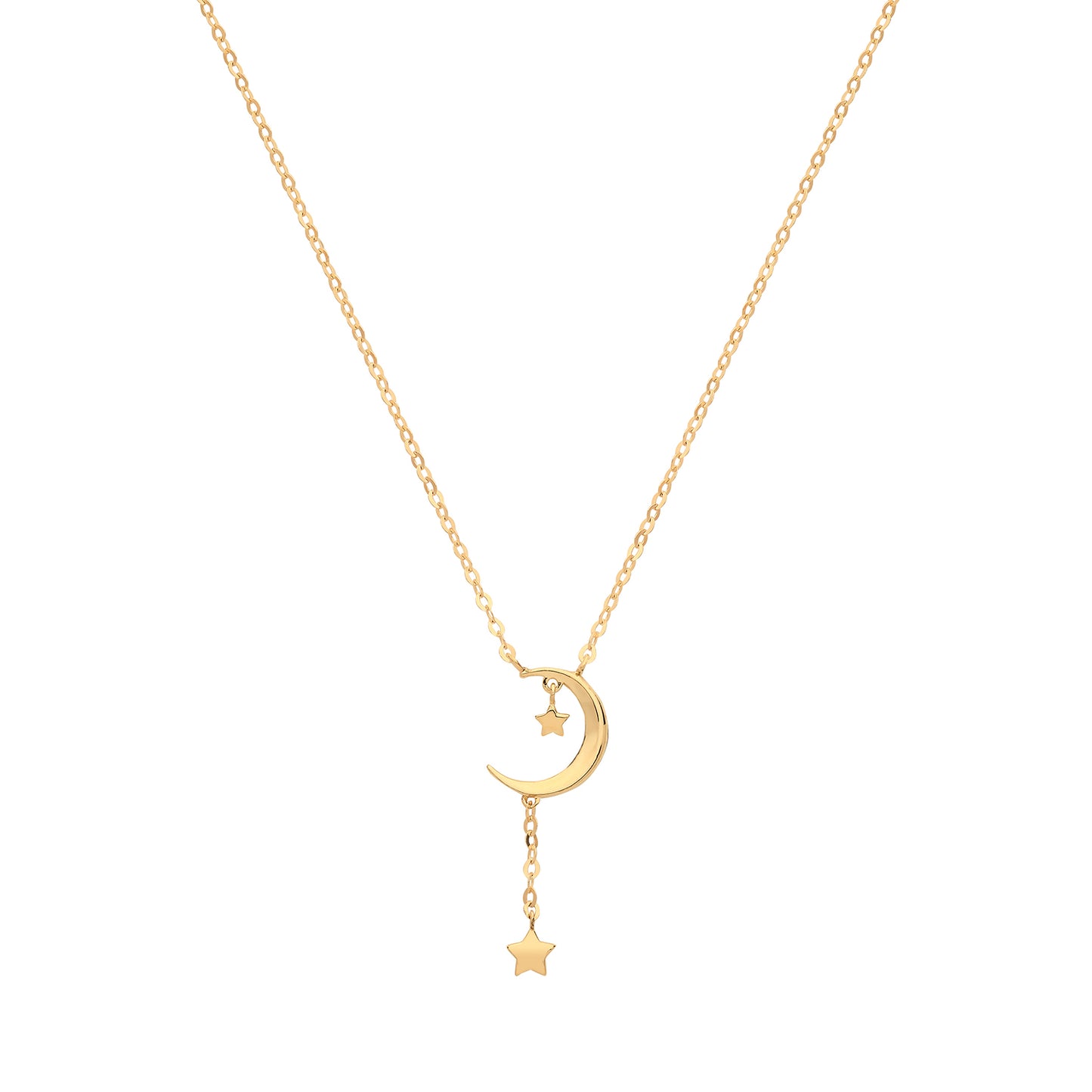 9ct Moon With Drop Star Necklet