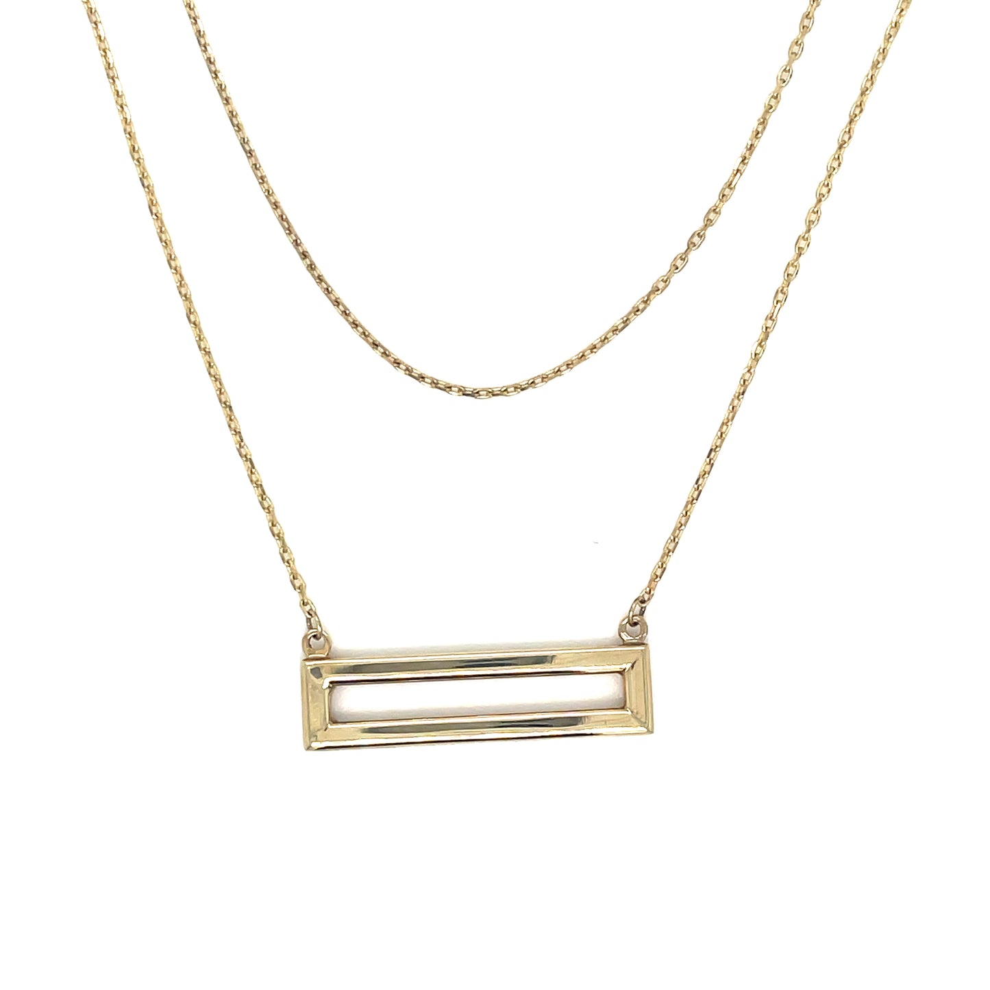 9ct Open Rectangle Necklet