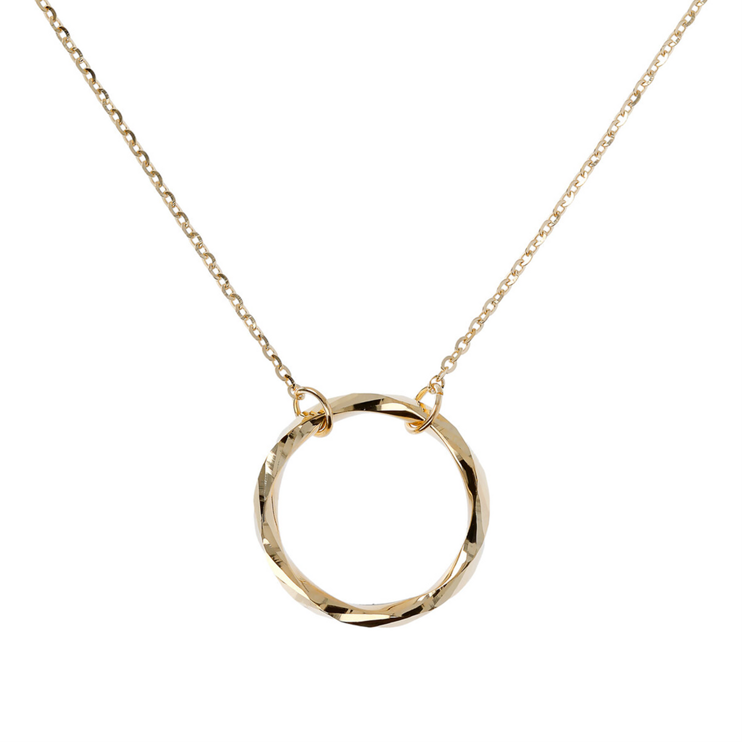 9ct Gold Open Diamond Cut Circle Necklet