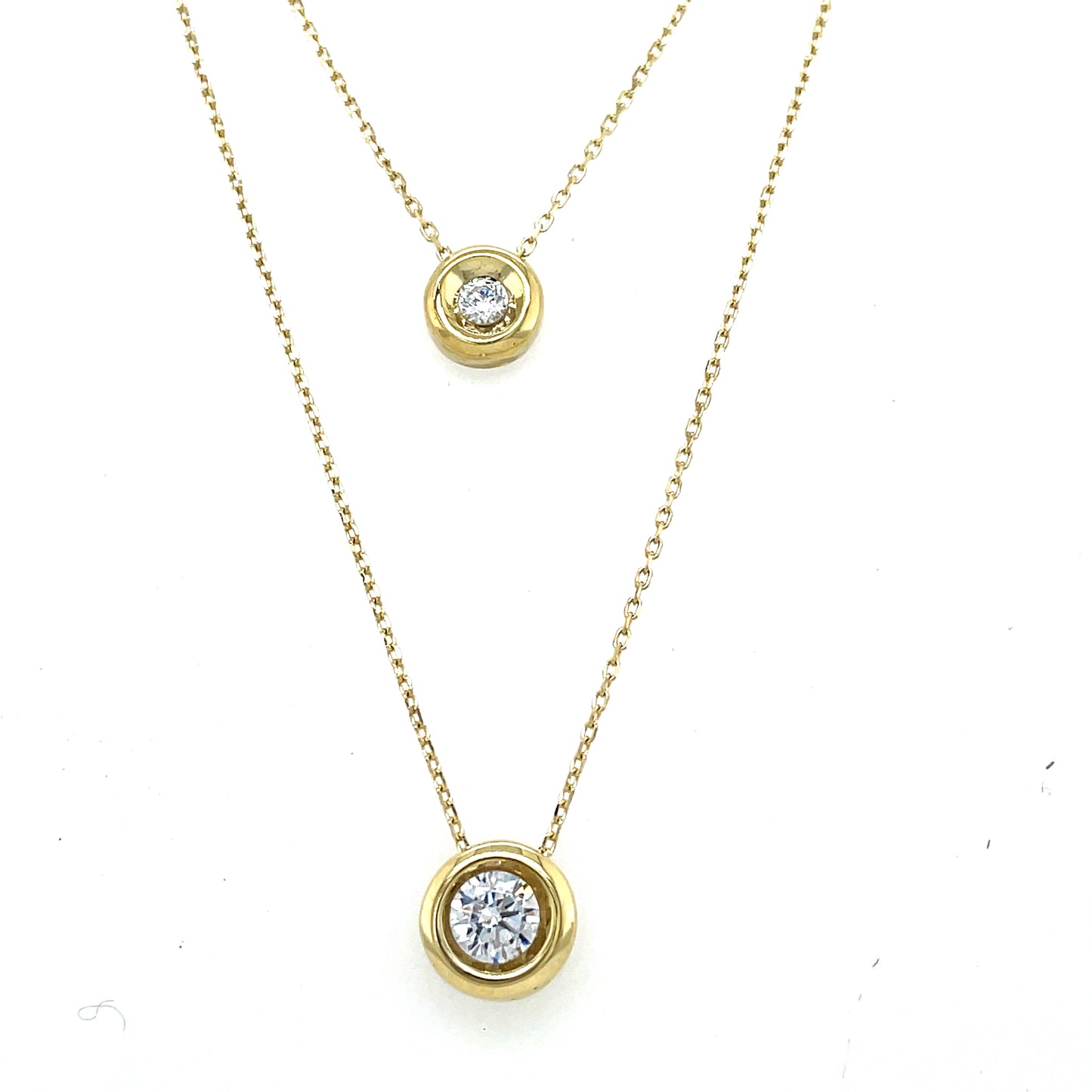 9ct Cubic Zirconia Rubover Layer Necklet