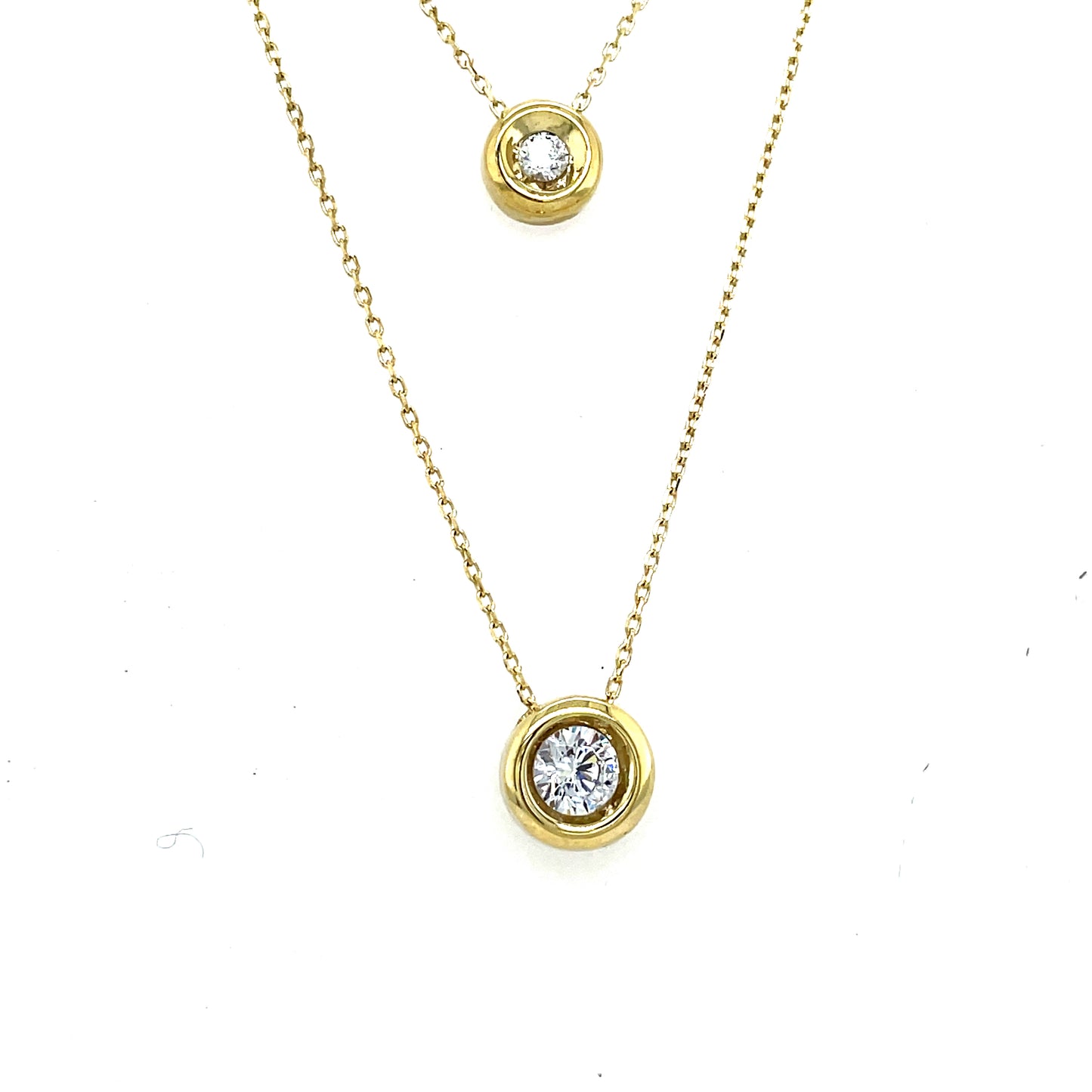 9ct Cubic Zirconia Rubover Layer Necklet
