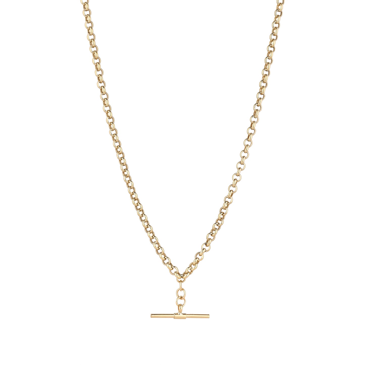9ct Round Belcher T-Bar 18' Necklet