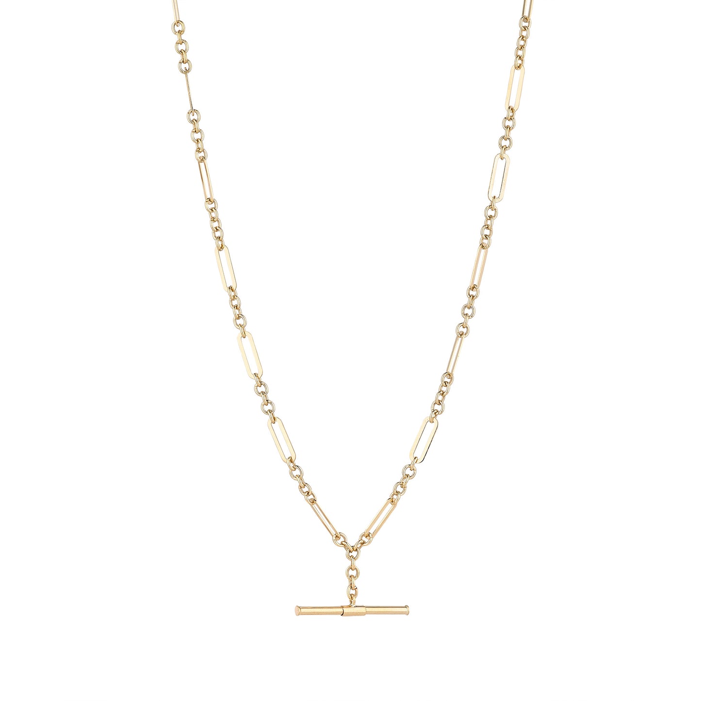 9ct Open Oval Link T-Bar 18' Necklet