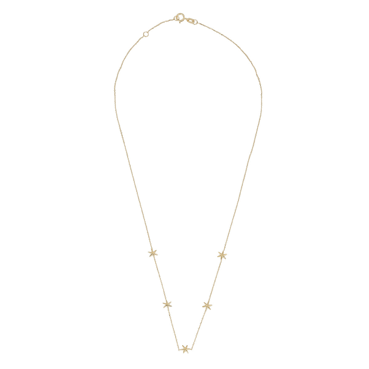 9ct Yellow Gold Star Scatter Necklet