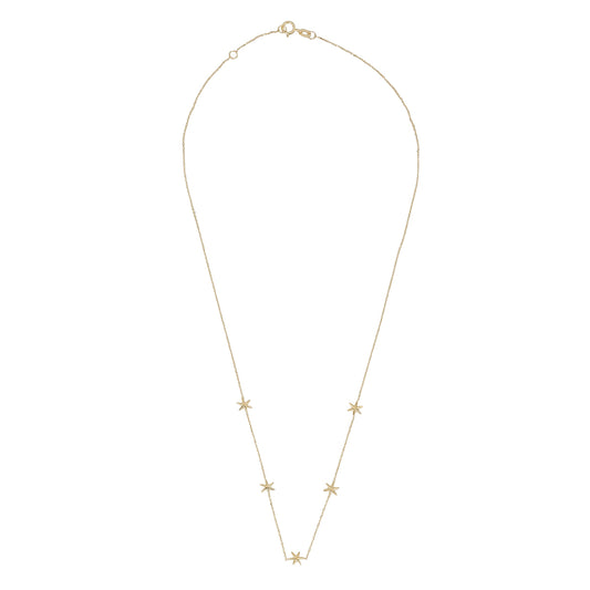 9ct Yellow Gold Star Scatter Necklet