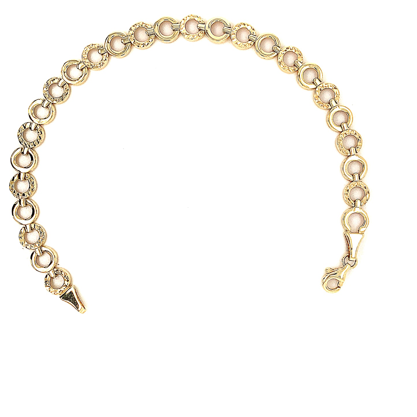 9ct Open Circle Diamond Cut Bracelet