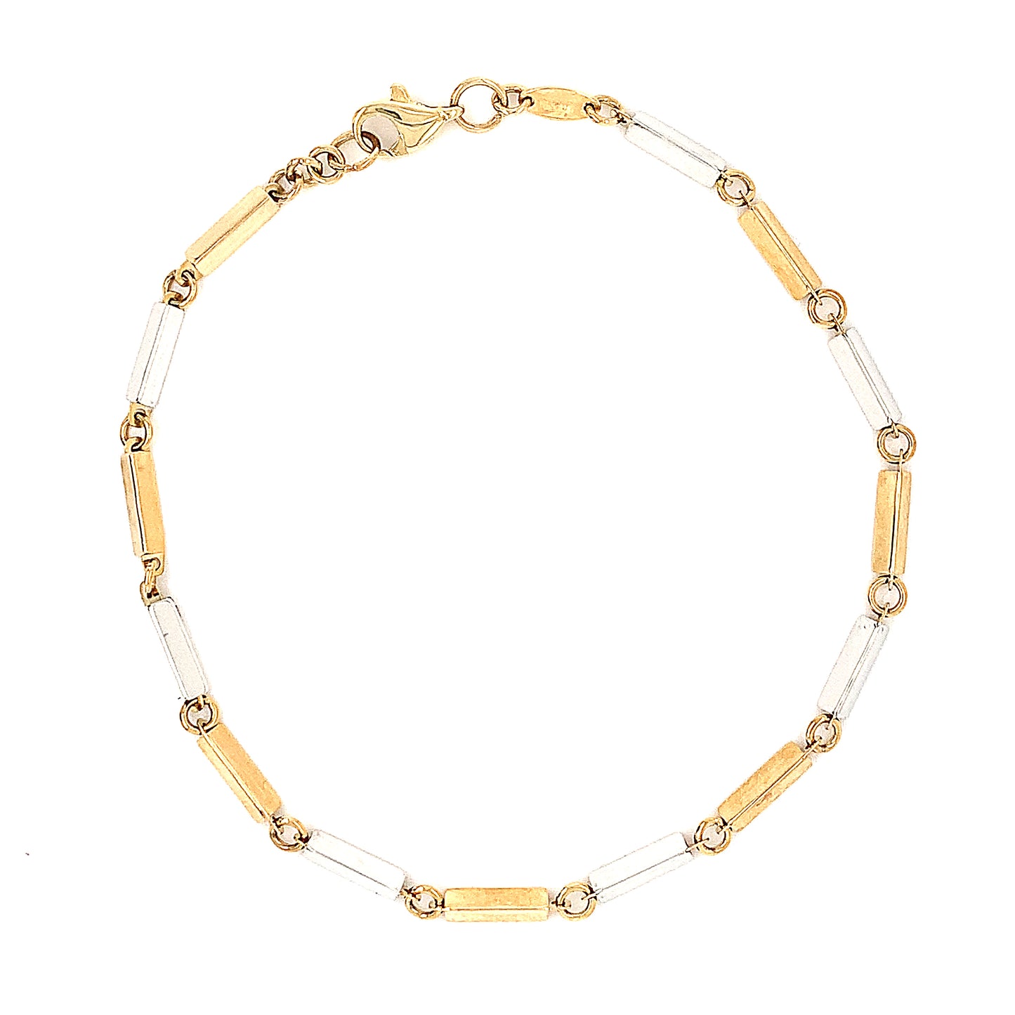 9ct 2 Colour Rectangle Shaped Bracelet
