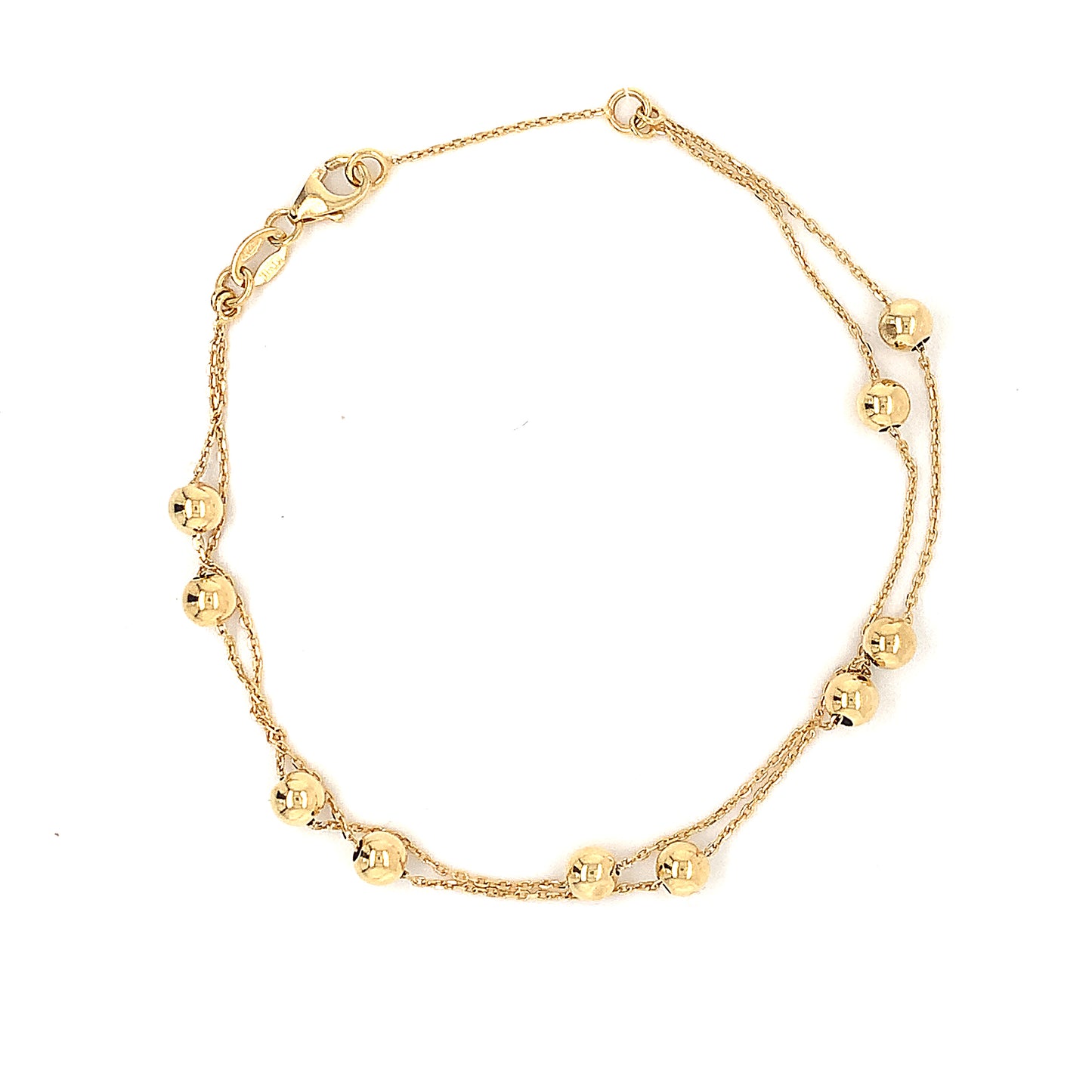 9ct Two Strand Beaded Bracelet