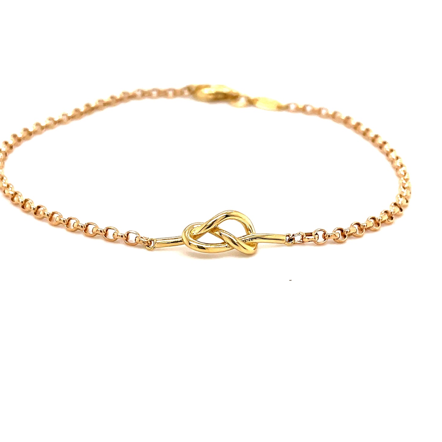 9ct Knot And Chain Link 19cm Bracelet