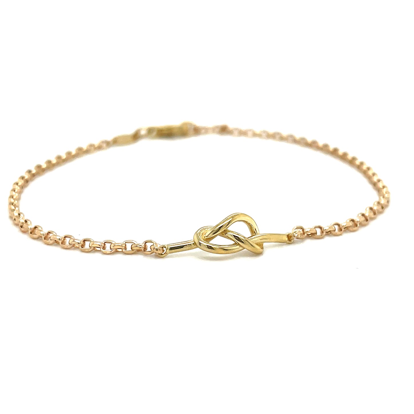 9ct Knot And Chain Link 19cm Bracelet