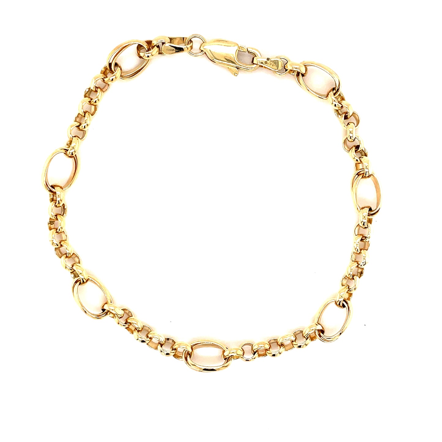 9ct 7.5' Handmade Fancy Belcher Link Bracelet