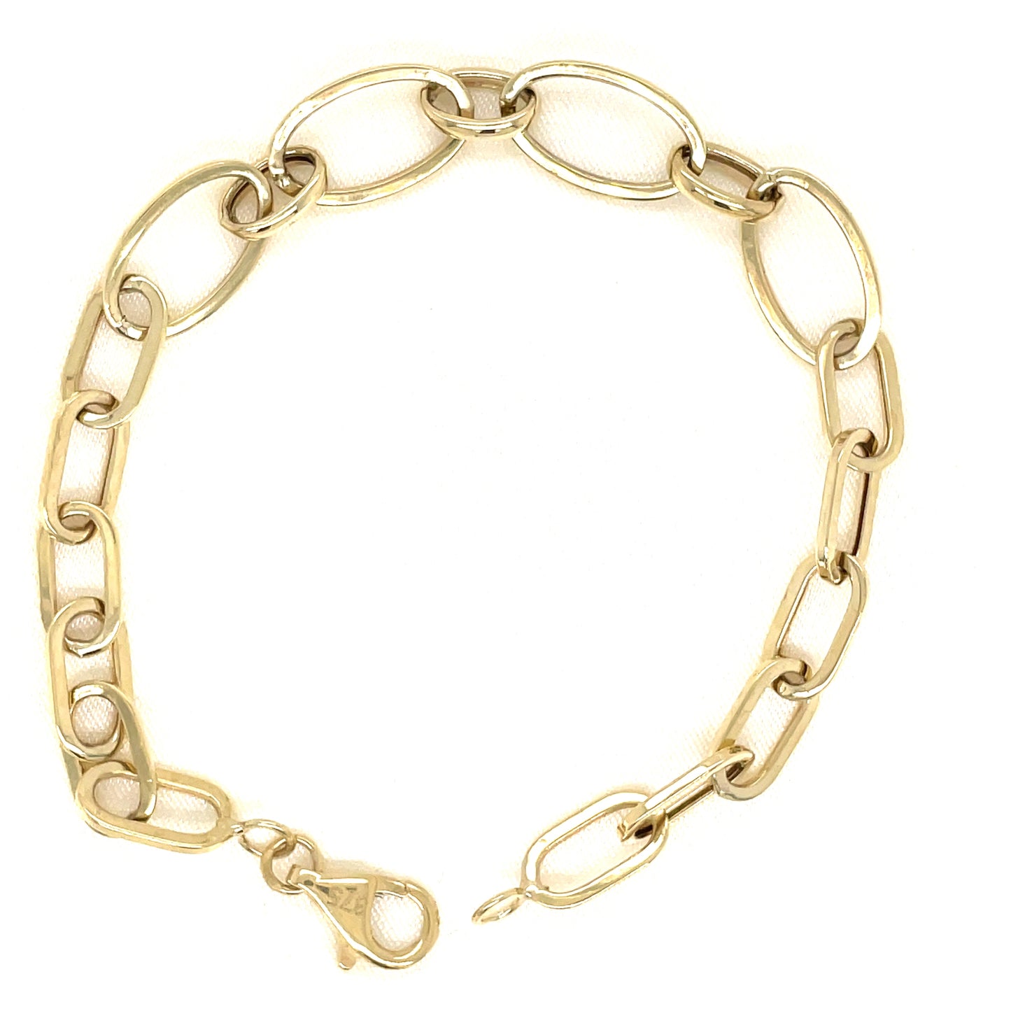 9ct Oval Paprlink Bracelet 7.5'