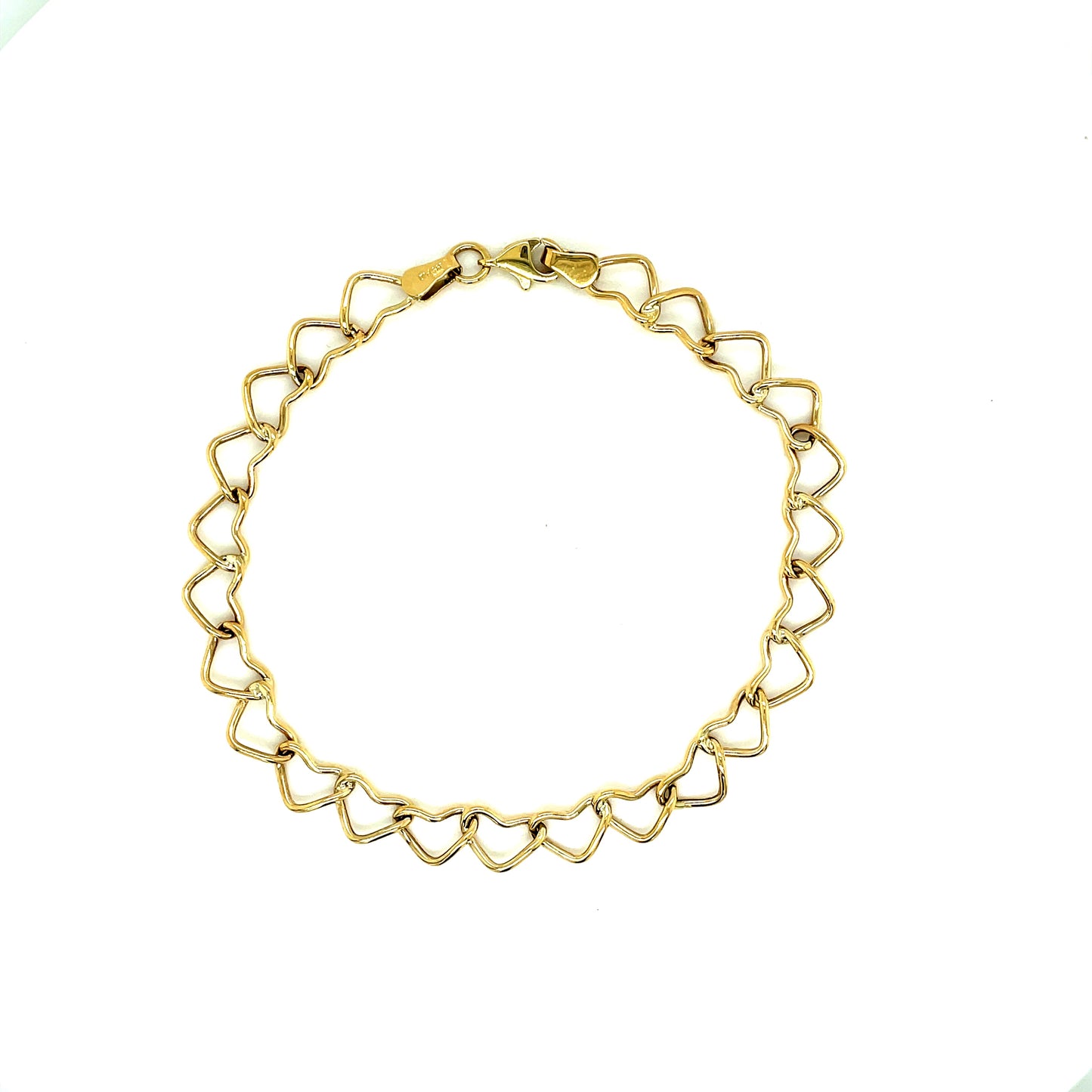9ct Open Heart Link Bracelet