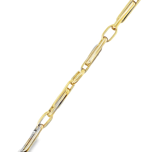 9ct Two Tone Long Oval Link Bracelet