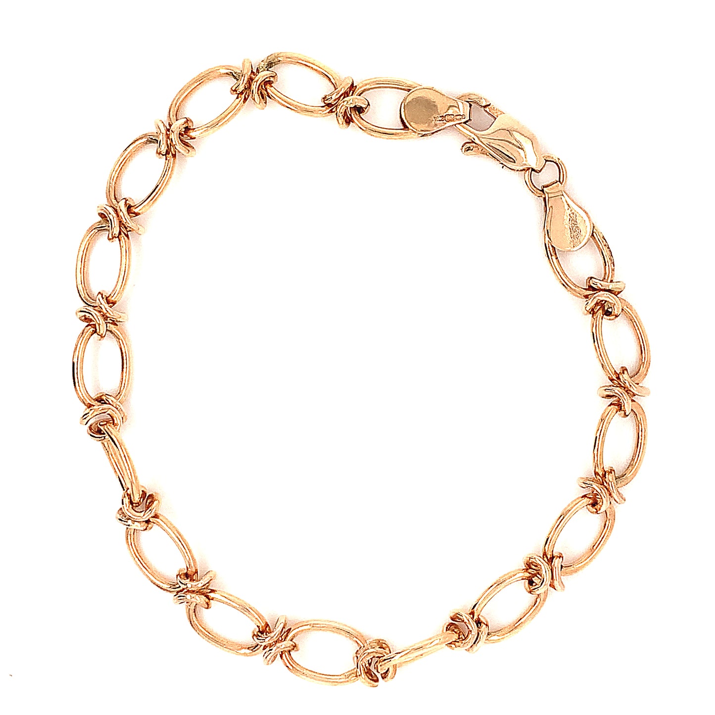 9ct Rose Gold Oval Link Bracelet
