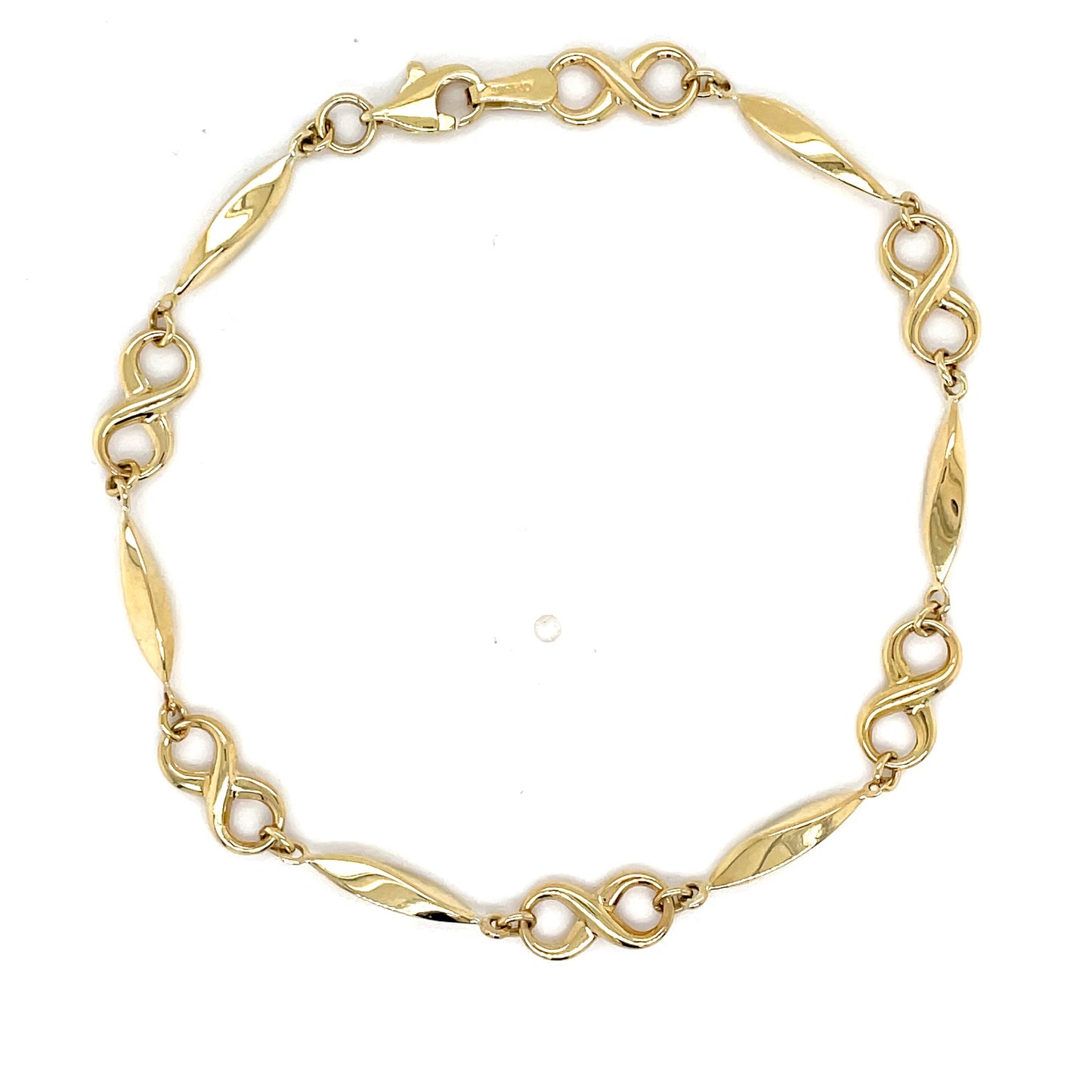 9ct Yellow Gold Infinity Bracelet