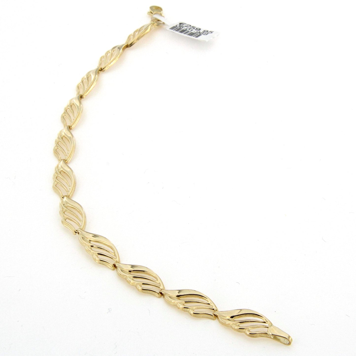 9 Carat Yellow Gold Leaf Link Bracelet