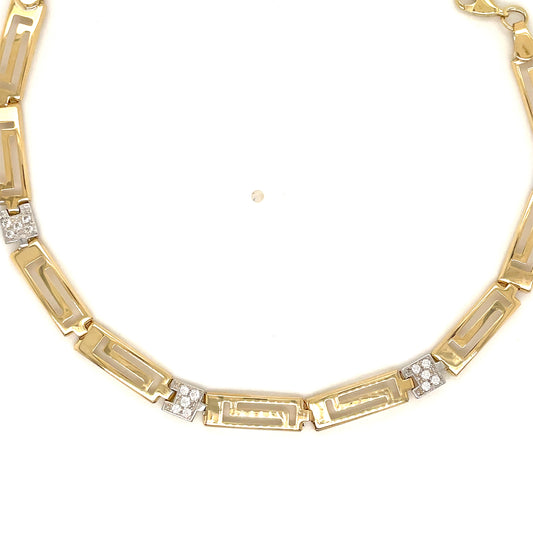 9ct Cubic Zirconia Greek Style Braclet